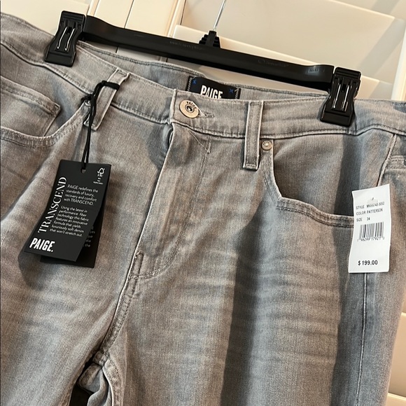 PAIGE Gray Straight Jeans Modern Fit - Picture 2 of 3